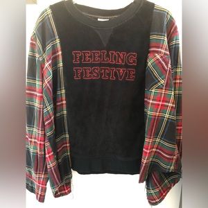 Feeling festive crew flannel rework